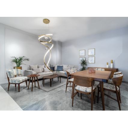 MAXLIGHT P0483D - LED Dimmable chandelier on a string RITZ LED/100W/230V d. 60 cm CRI 90 brass