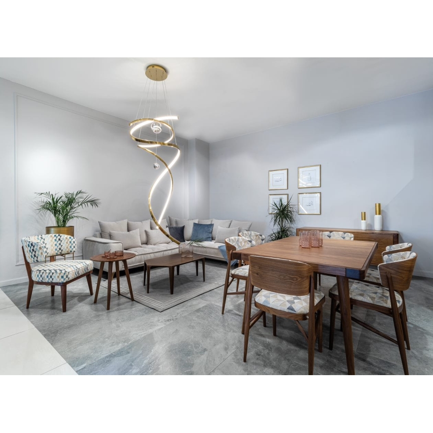 MAXLIGHT P0483D - LED Dimmable chandelier on a string RITZ LED/100W/230V d. 60 cm CRI 90 brass