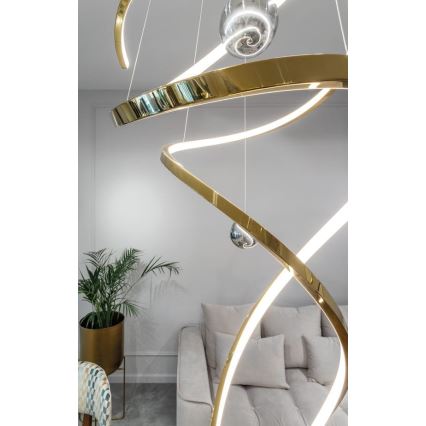 MAXLIGHT P0483D - LED Dimmable chandelier on a string RITZ LED/100W/230V d. 60 cm CRI 90 brass