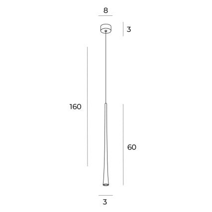MAXLIGHT P0485 - LED Chandelier on a string COFFEE LED/7W/230V d. 3 cm gold