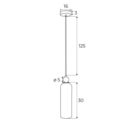 MAXLIGHT P0510 - Chandelier on a string CAMPANILA 1xE27/40W/230V d. 10 cm brass/beige