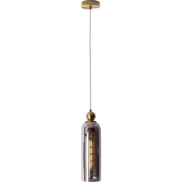 MAXLIGHT P0511 - Chandelier on a string CAMPANILA 1xE27/40W/230V d. 10 cm brass/grey