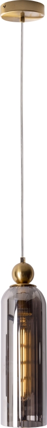 MAXLIGHT P0511 - Chandelier on a string CAMPANILA 1xE27/40W/230V d. 10 cm brass/grey