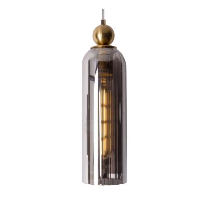 MAXLIGHT P0511 - Chandelier on a string CAMPANILA 1xE27/40W/230V d. 10 cm brass/grey