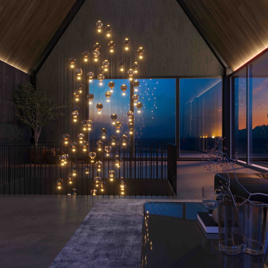 MAXLIGHT P0526D - LED Dimmable chandelier on a string PALLONCINI 11xLED/6W/230V d. 45 cm clear/beige/smoky