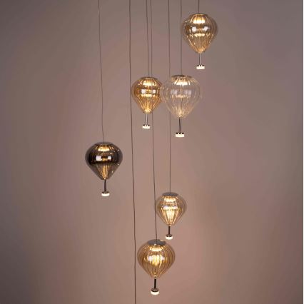 MAXLIGHT P0526D - LED Dimmable chandelier on a string PALLONCINI 11xLED/6W/230V d. 45 cm clear/beige/smoky