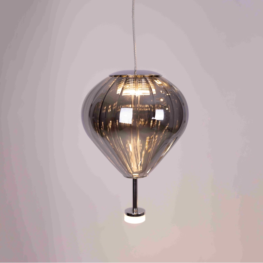 MAXLIGHT P0526D - LED Dimmable chandelier on a string PALLONCINI 11xLED/6W/230V d. 45 cm clear/beige/smoky