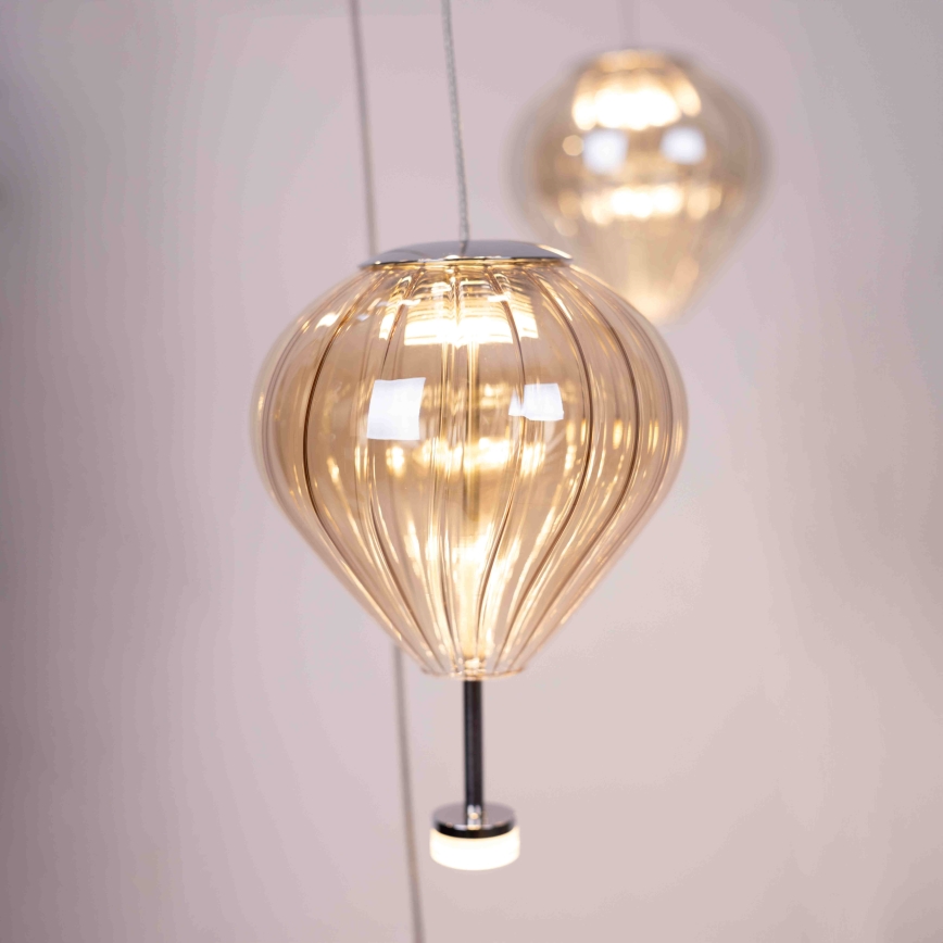 MAXLIGHT P0526D - LED Dimmable chandelier on a string PALLONCINI 11xLED/6W/230V d. 45 cm clear/beige/smoky