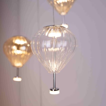 MAXLIGHT P0526D - LED Dimmable chandelier on a string PALLONCINI 11xLED/6W/230V d. 45 cm clear/beige/smoky