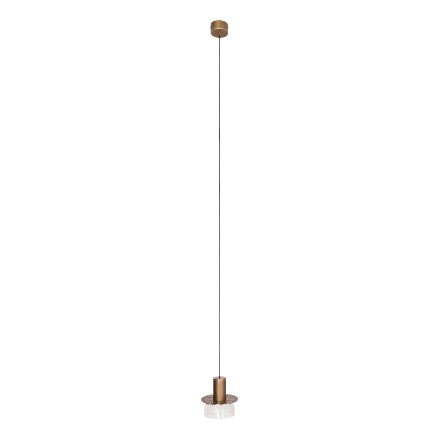 MAXLIGHT P0530 - LED Chandelier on a string SIGNATURE LED/8W/230V d. 15 cm brass/clear