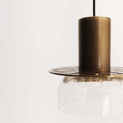 MAXLIGHT P0530 - LED Chandelier on a string SIGNATURE LED/8W/230V d. 15 cm brass/clear