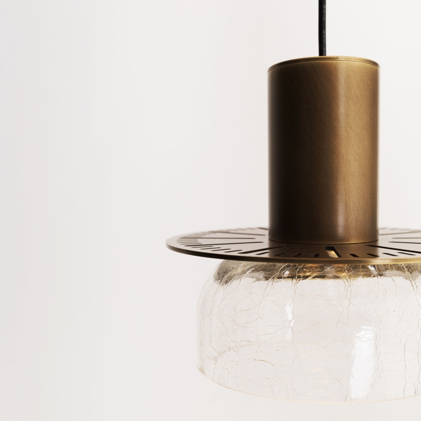 MAXLIGHT P0530 - LED Chandelier on a string SIGNATURE LED/8W/230V d. 15 cm brass/clear