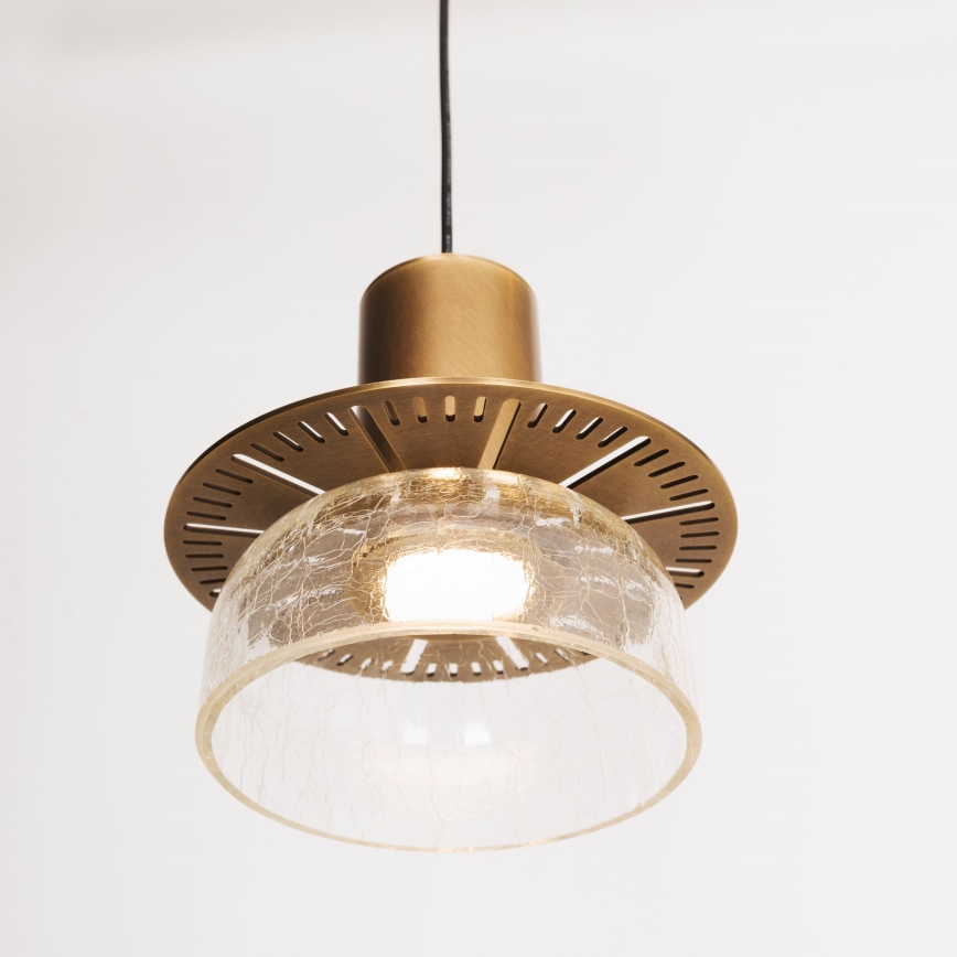 MAXLIGHT P0530 - LED Chandelier on a string SIGNATURE LED/8W/230V d. 15 cm brass/clear