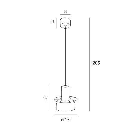 MAXLIGHT P0530 - LED Chandelier on a string SIGNATURE LED/8W/230V d. 15 cm brass/clear
