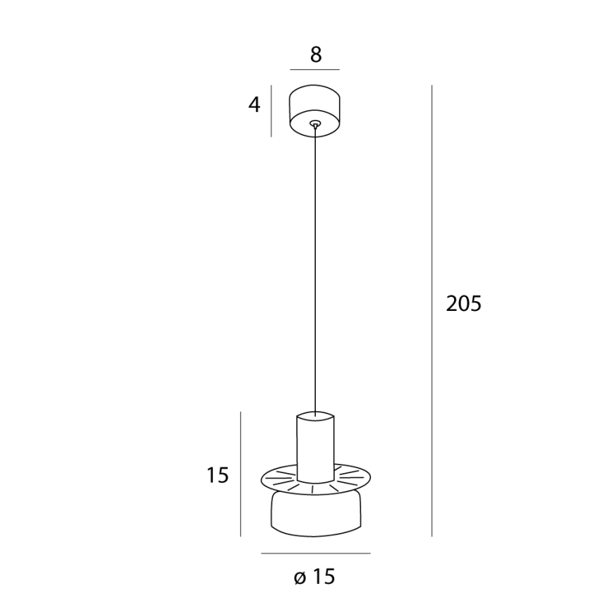 MAXLIGHT P0530 - LED Chandelier on a string SIGNATURE LED/8W/230V d. 15 cm brass/clear