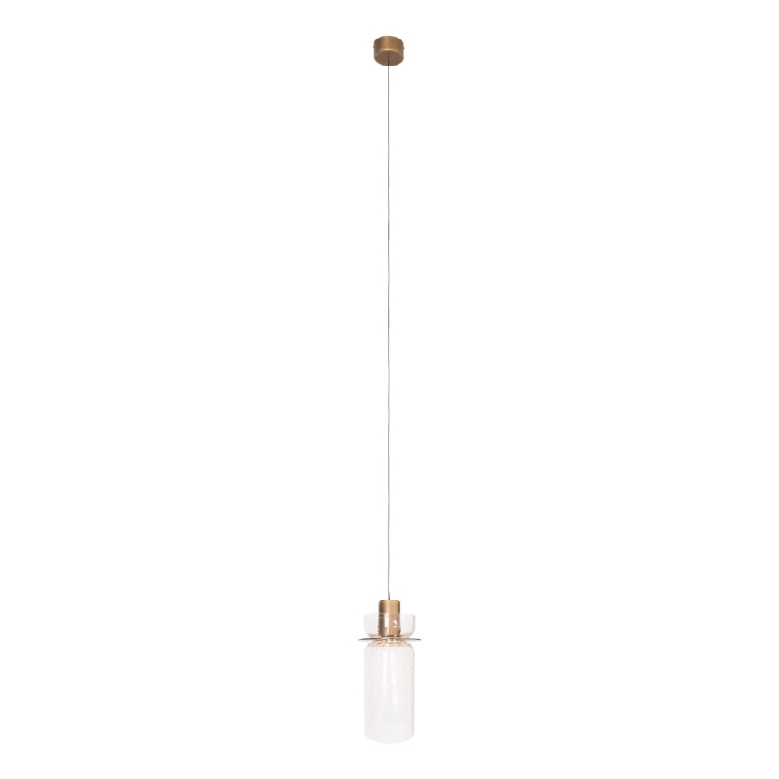 MAXLIGHT P0531 - LED Chandelier on a string SIGNATURE LED/8W/230V d. 15 cm brass/clear