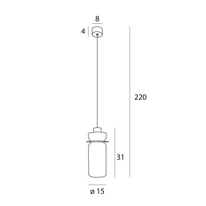 MAXLIGHT P0531 - LED Chandelier on a string SIGNATURE LED/8W/230V d. 15 cm brass/clear
