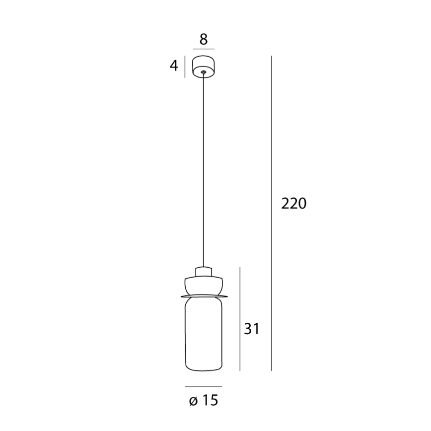MAXLIGHT P0531 - LED Chandelier on a string SIGNATURE LED/8W/230V d. 15 cm brass/clear
