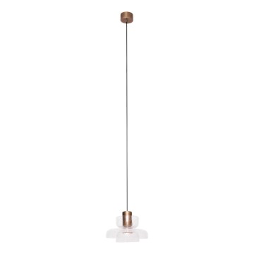 MAXLIGHT P0532 - LED Chandelier on a string SIGNATURE LED/8W/230V d. 22 cm brass/clear