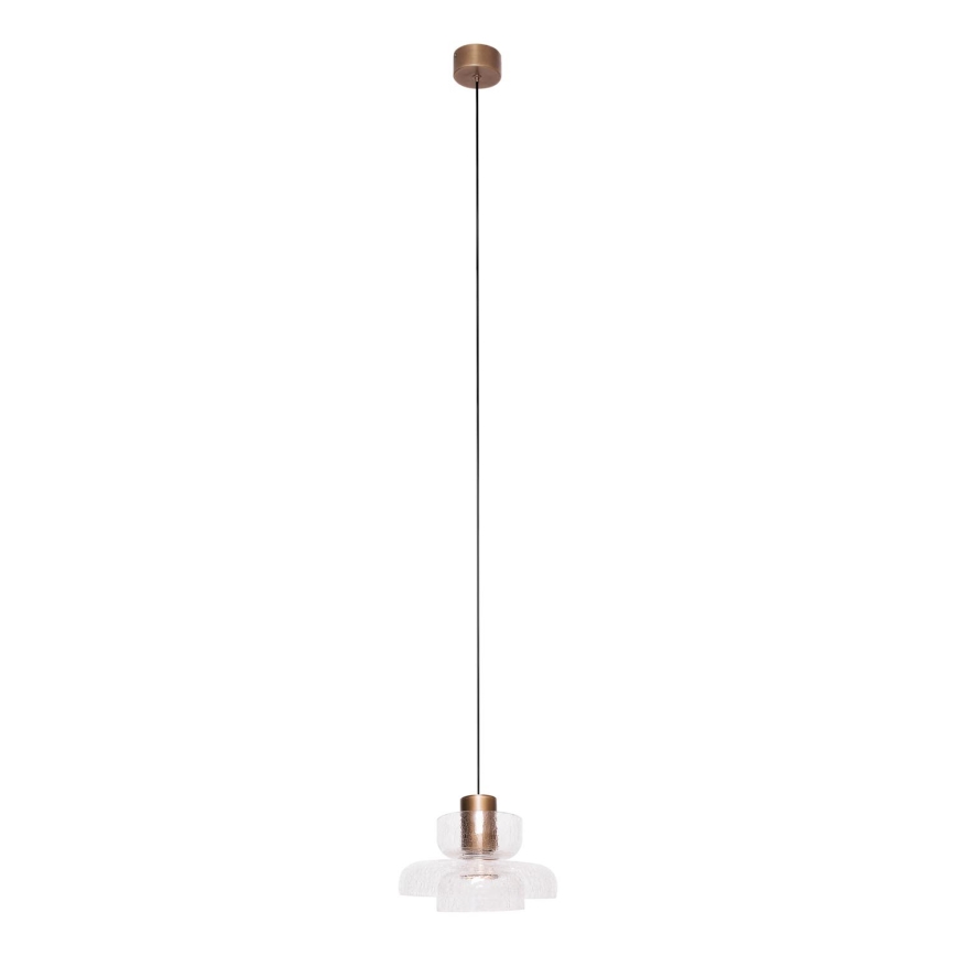 MAXLIGHT P0532 - LED Chandelier on a string SIGNATURE LED/8W/230V d. 22 cm brass/clear