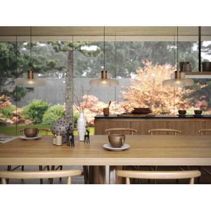 MAXLIGHT P0532 - LED Chandelier on a string SIGNATURE LED/8W/230V d. 22 cm brass/clear