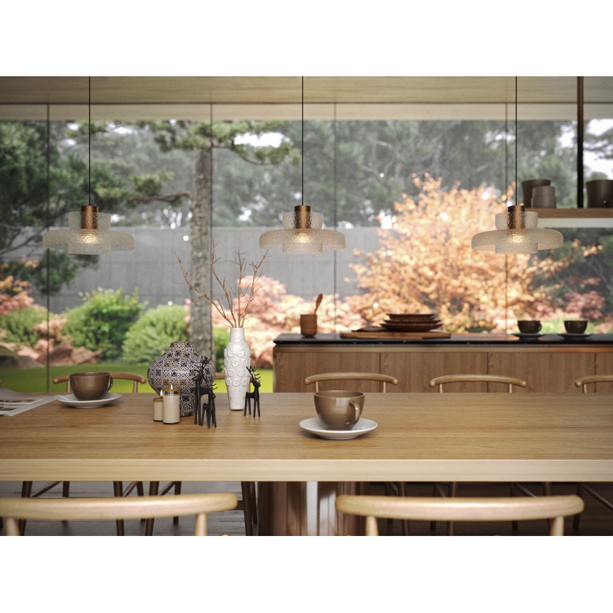 MAXLIGHT P0532 - LED Chandelier on a string SIGNATURE LED/8W/230V d. 22 cm brass/clear