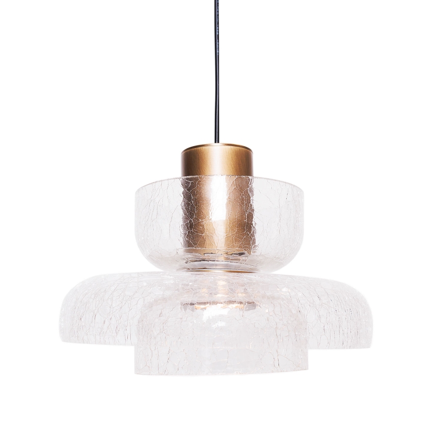 MAXLIGHT P0532 - LED Chandelier on a string SIGNATURE LED/8W/230V d. 22 cm brass/clear