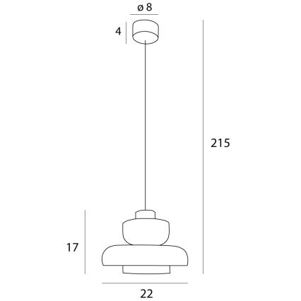 MAXLIGHT P0532 - LED Chandelier on a string SIGNATURE LED/8W/230V d. 22 cm brass/clear