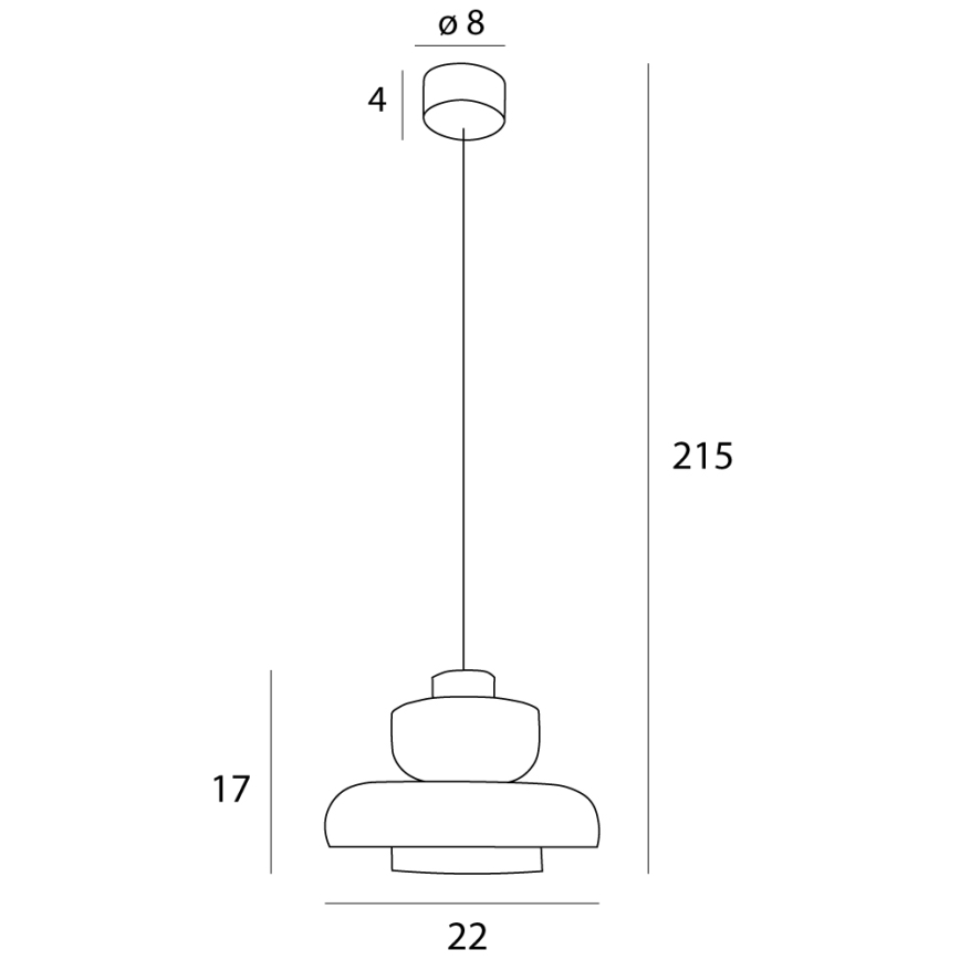MAXLIGHT P0532 - LED Chandelier on a string SIGNATURE LED/8W/230V d. 22 cm brass/clear
