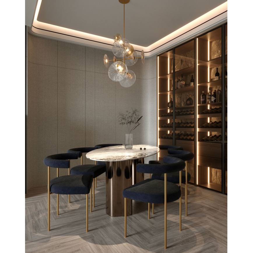MAXLIGHT P0541 - LED Chandelier on a pole ALLURE 14xLED/5W/230V d. 60 cm gold
