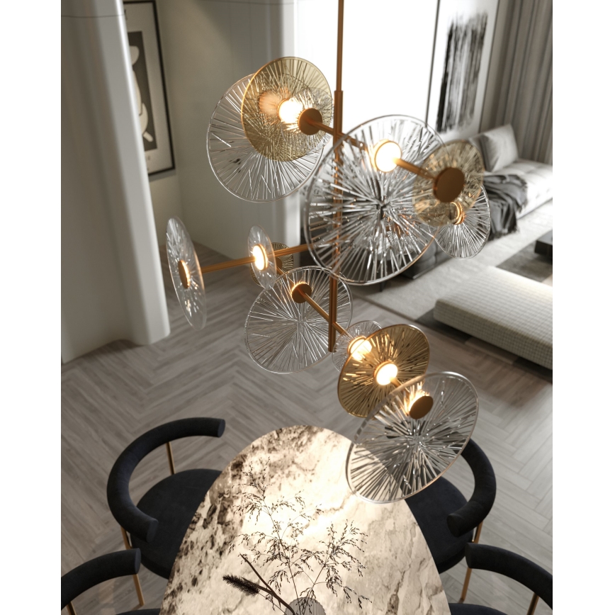 MAXLIGHT P0541 - LED Chandelier on a pole ALLURE 14xLED/5W/230V d. 60 cm gold
