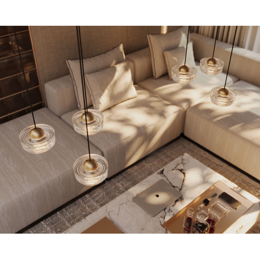 MAXLIGHT P0542 - LED Chandelier on a string LIPARI LED/6W/230V d. 16 cm clear