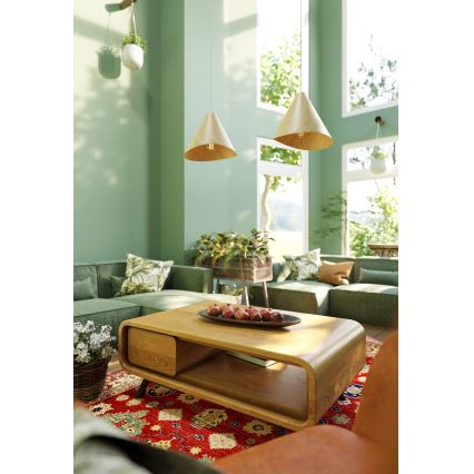 MAXLIGHT P0547 - Chandelier on a string SAKURA 1xE27/60W/230V d. 33,5 cm oak