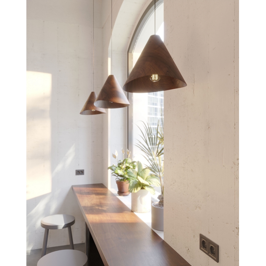 MAXLIGHT P0548 - Chandelier on a string SAKURA 1xE27/60W/230V d. 33,5 cm walnut