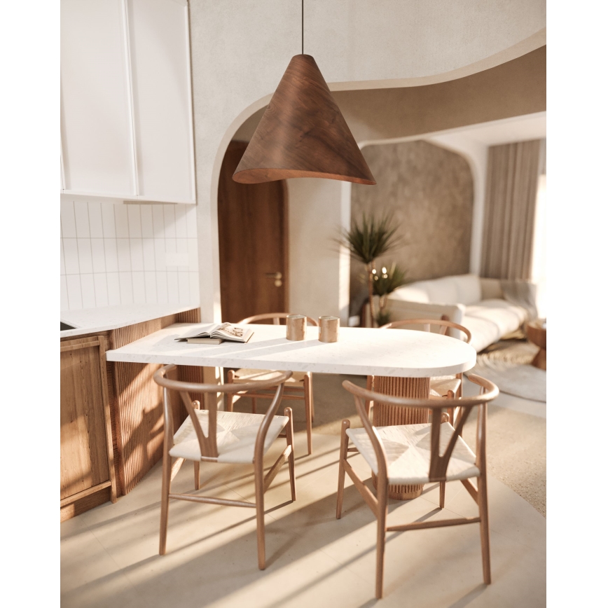 MAXLIGHT P0548 - Chandelier on a string SAKURA 1xE27/60W/230V d. 33,5 cm walnut