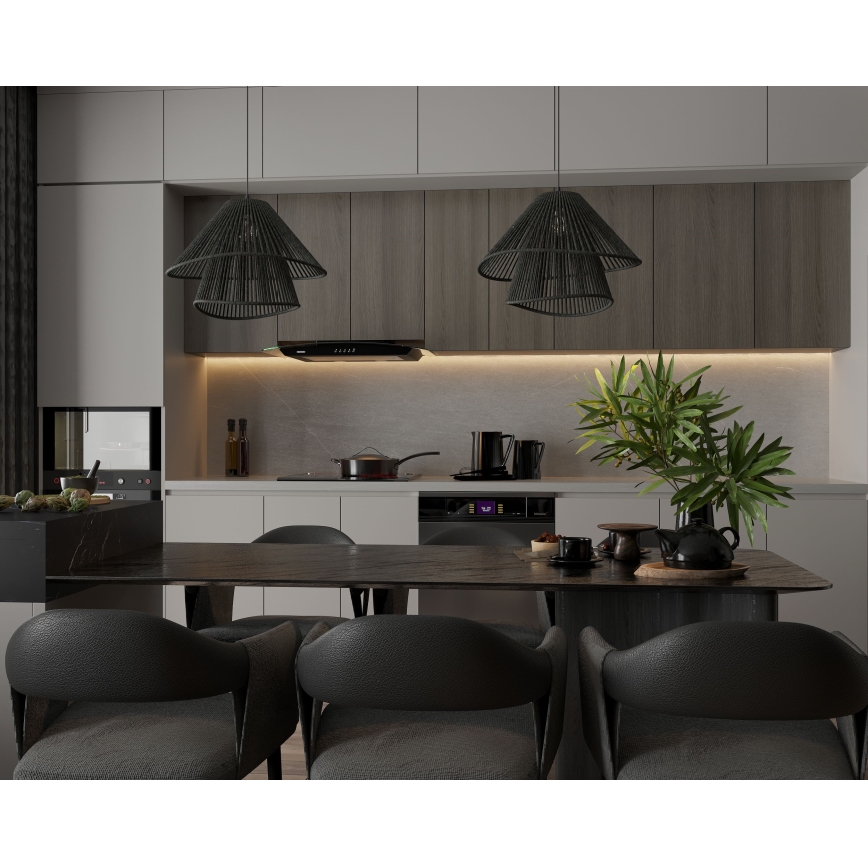MAXLIGHT P0580 - Chandelier on a string AMALFI 1xE27/15W/230V d. 45 cm black