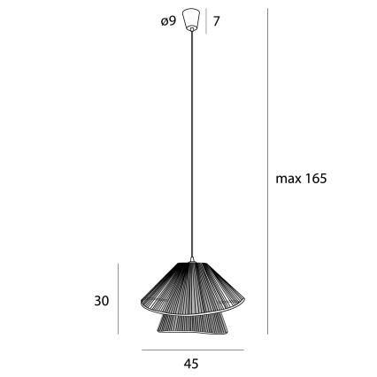 MAXLIGHT P0580 - Chandelier on a string AMALFI 1xE27/15W/230V d. 45 cm black