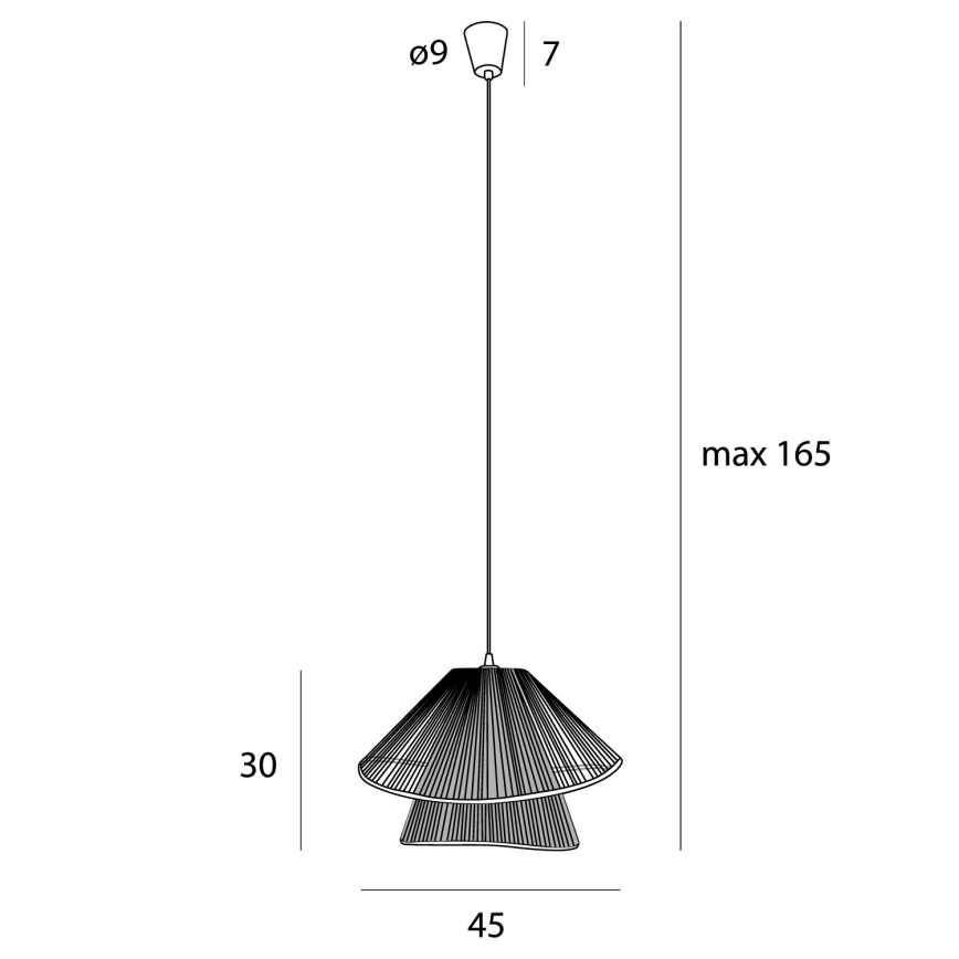 MAXLIGHT P0580 - Chandelier on a string AMALFI 1xE27/15W/230V d. 45 cm black
