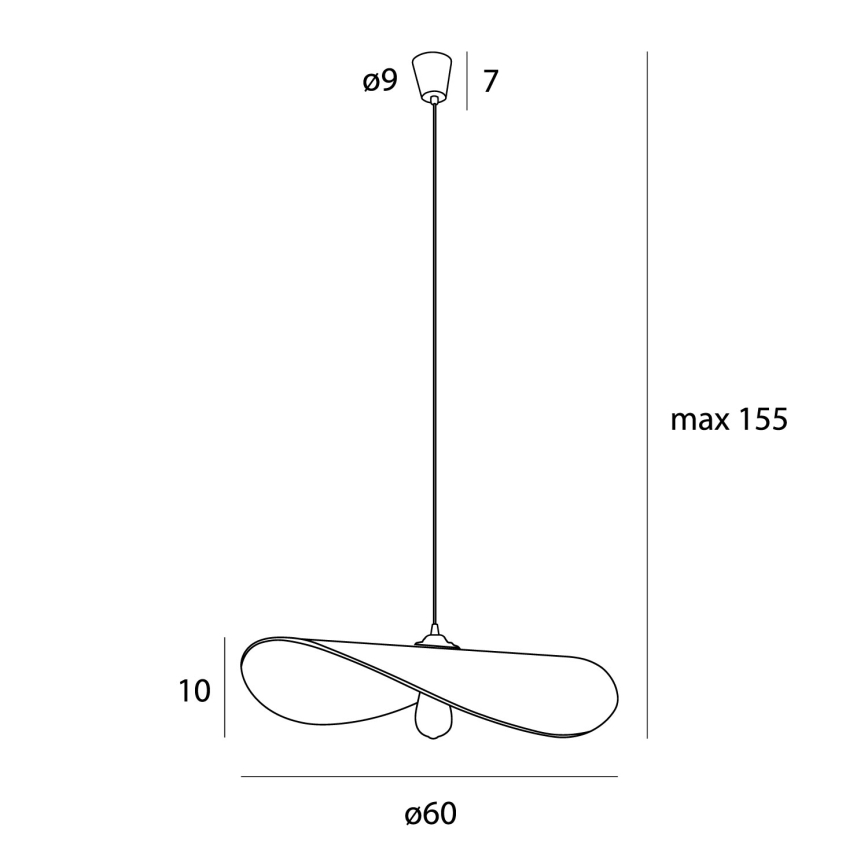 MAXLIGHT P0581 - Chandelier on a string NAP 1xE27/15W/230V d. 60 cm beige