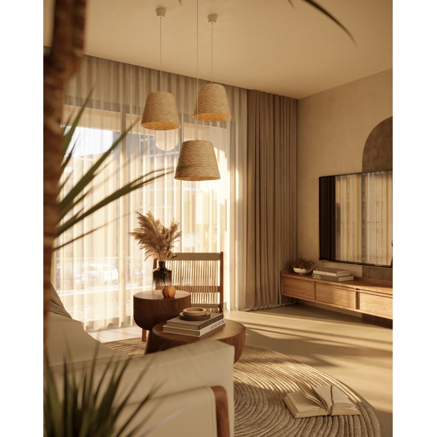 MAXLIGHT P0582 - Chandelier on a string POT 1xE27/15W/230V d. 30 cm beige