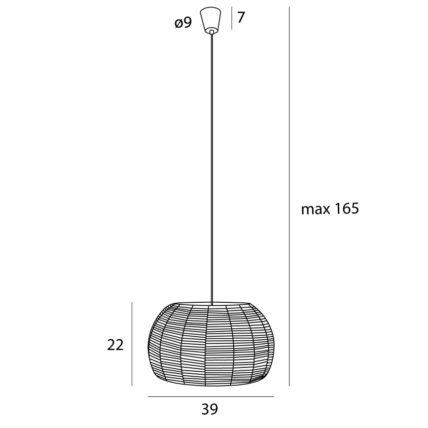 MAXLIGHT P0583 - Chandelier on a string PRASLIN 1xE27/15W/230V d. 39 cm beige
