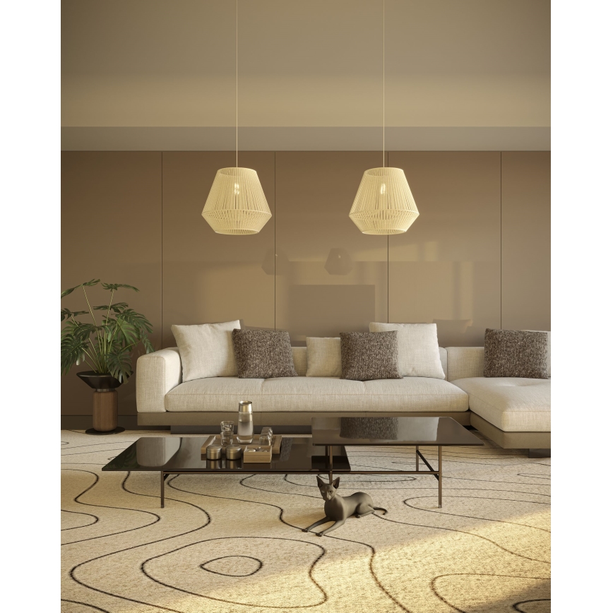 MAXLIGHT P0584 - Chandelier on a string PRASLIN 1xE27/15W/230V d. 44 cm beige