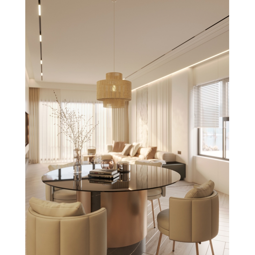 MAXLIGHT P0586 - Chandelier on a string LABRIZ 1xE27/15W/230V d. 35 cm beige