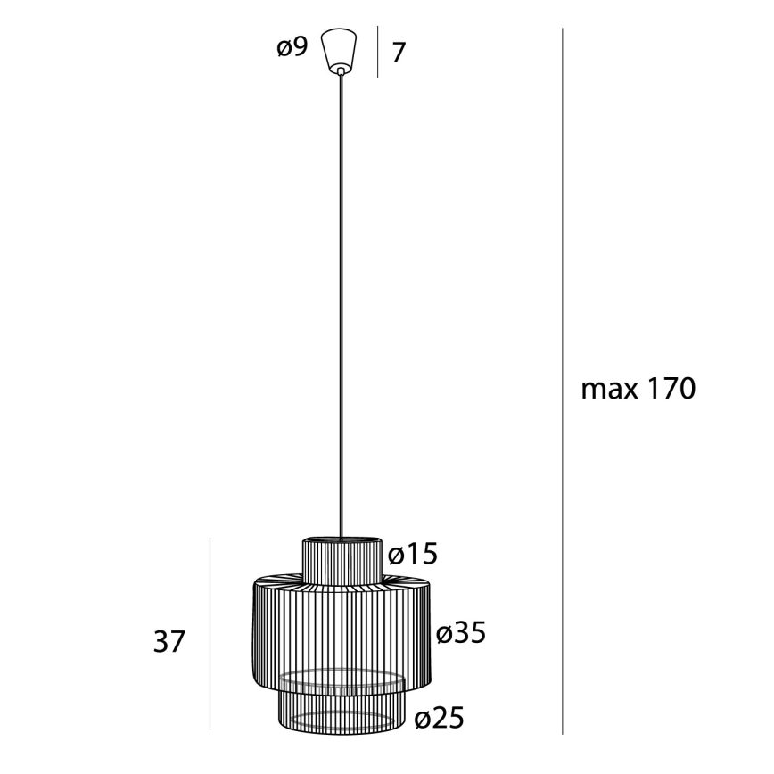 MAXLIGHT P0586 - Chandelier on a string LABRIZ 1xE27/15W/230V d. 35 cm beige