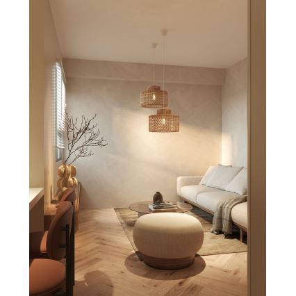 MAXLIGHT P0587 - Chandelier on a string RAFFLE 1xE27/15W/230V d. 40 cm brown