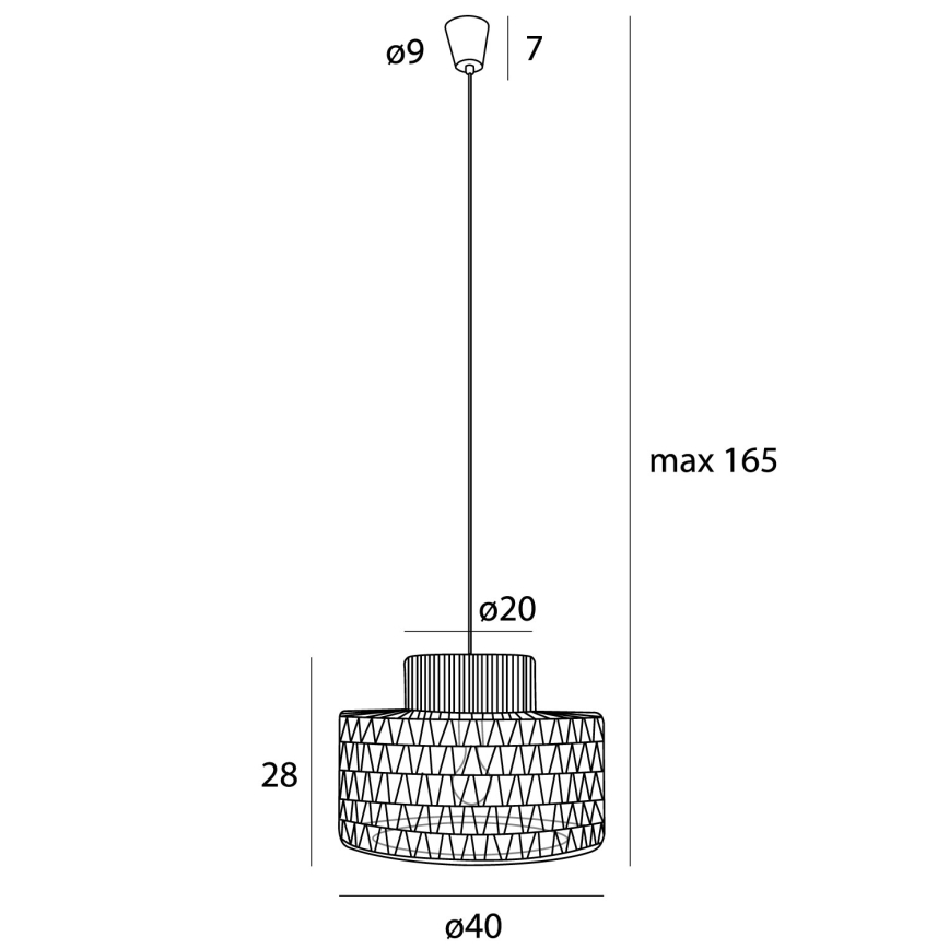 MAXLIGHT P0587 - Chandelier on a string RAFFLE 1xE27/15W/230V d. 40 cm brown