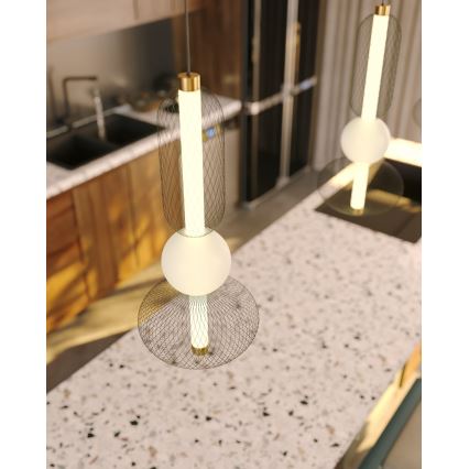 MAXLIGHT P0591 - LED Chandelier on a string BORA LED/10W/230V d. 22 cm white/black