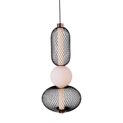MAXLIGHT P0591 - LED Chandelier on a string BORA LED/10W/230V d. 22 cm white/black