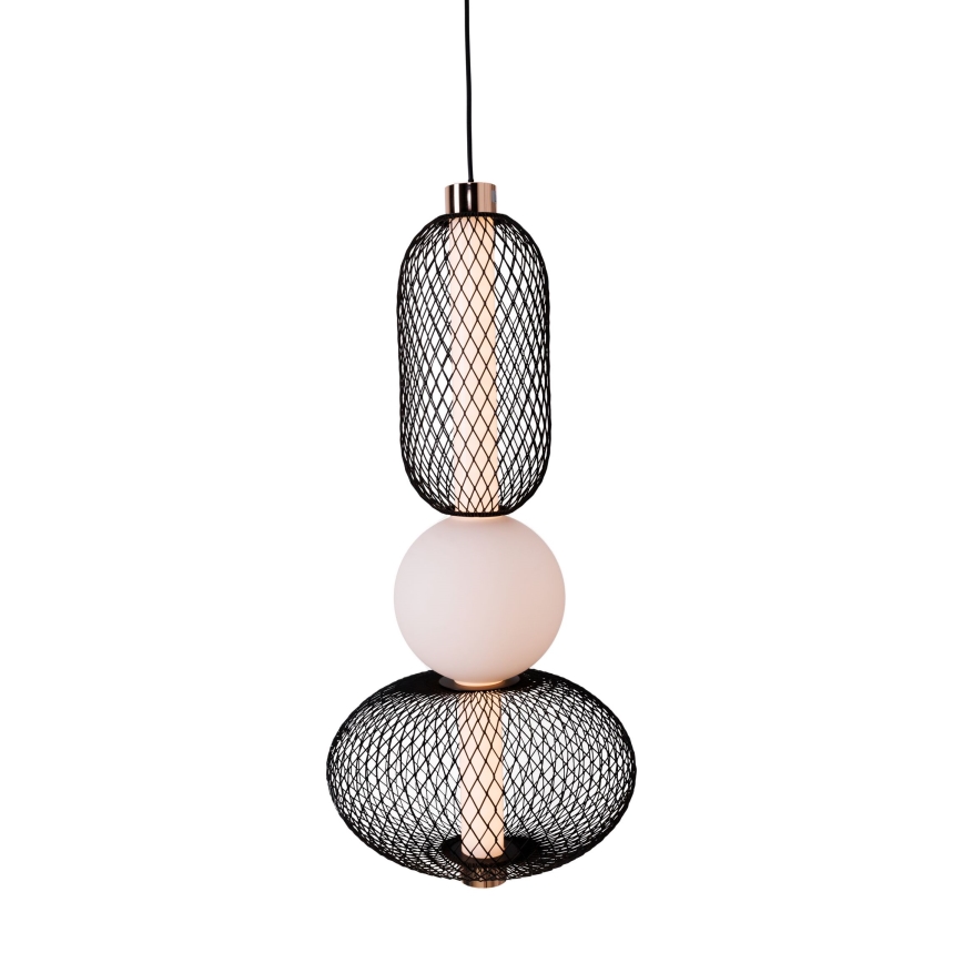 MAXLIGHT P0591 - LED Chandelier on a string BORA LED/10W/230V d. 22 cm white/black