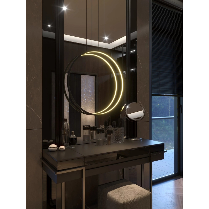 MAXLIGHT P0652 - VISUAL VER LED Cable-Suspended Bathroom Pendant 22W/230V IP44 Black